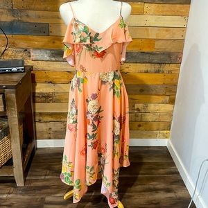NWT Belle Sky Peach Floral Dress Medium